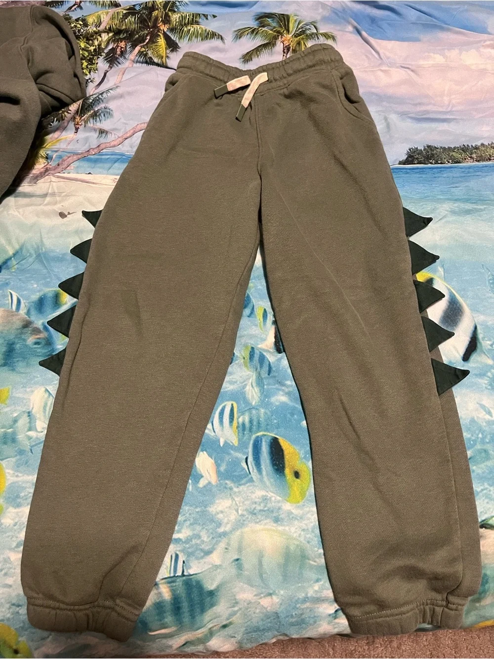 Kids Green Dino Hoodie Jogger Set